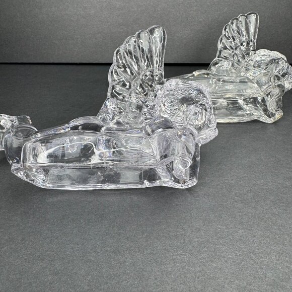 2 Crystal Glass Angel Cherub Candle Holder Figurines -Taper Candles -Centerpiece - Picture 8 of 9